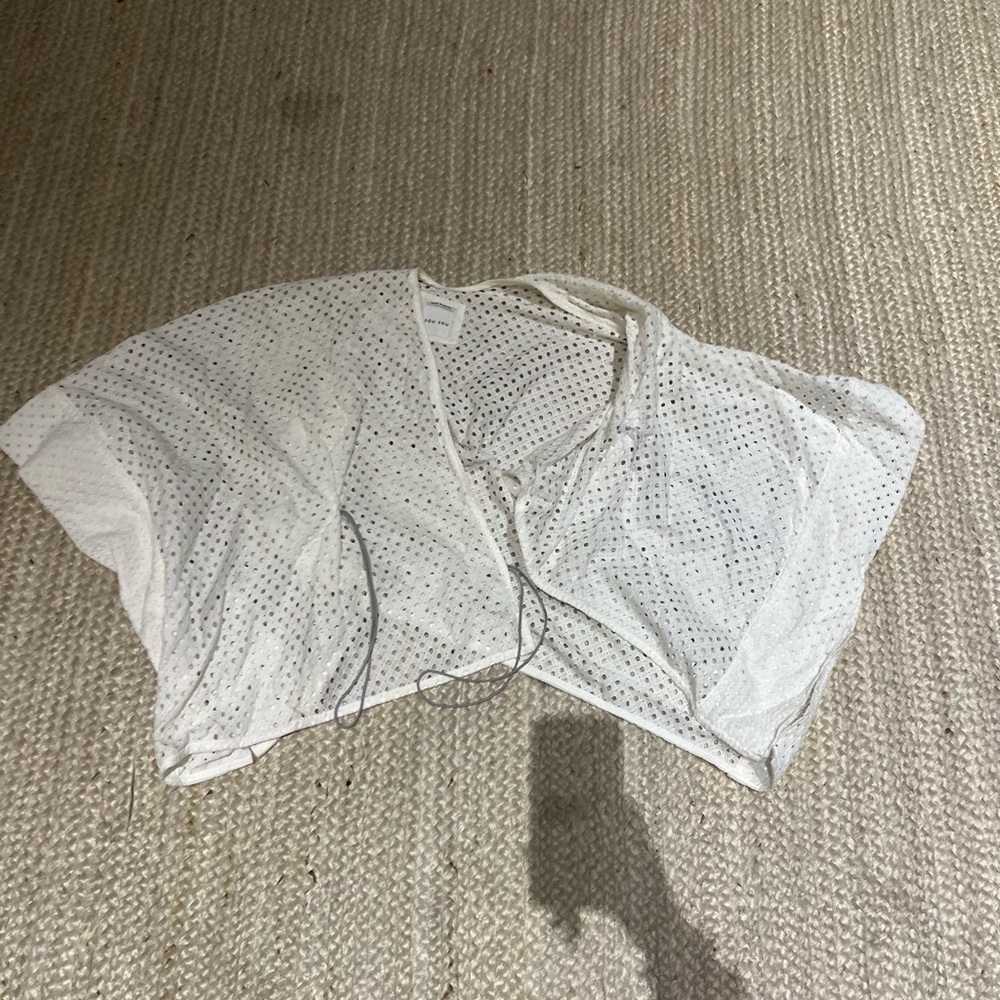 White Eyelet Cropped Top